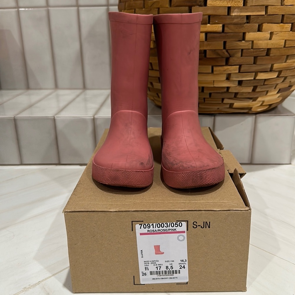ZARA pink rain boots